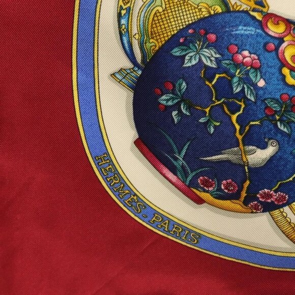 HERMES Carre 90 Scarf ""Pourvu qu'on oit l'ivresse"" Silk White Auth am8729 - Picture 8 of 14